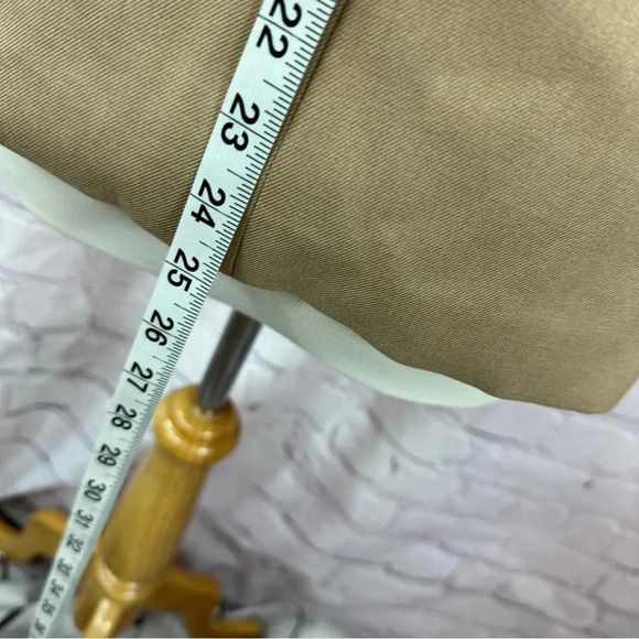 gianni bini blazer jacket sz 4 neutral khaki ruched sleeve preppy office - Picture 5 of 9